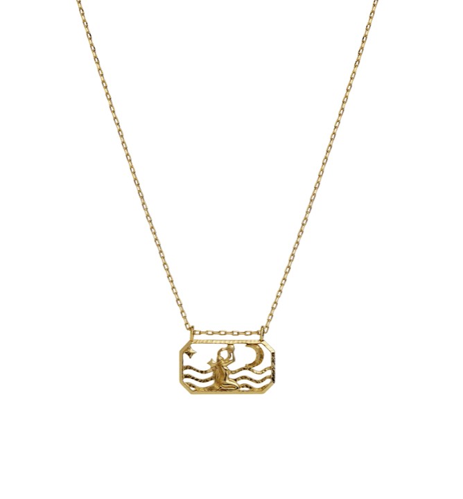 Zodiac vattumannen Halsketten (Gold) 45 cm in der Gruppe Halsketten / Goldhalsketten bei SCANDINAVIAN JEWELRY DESIGN (2584a)