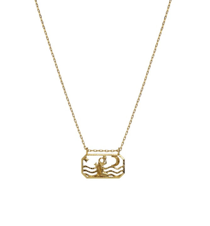 Product Image for Maanesten Zodiac vattumannen Halsketten (Gold) 45 cm