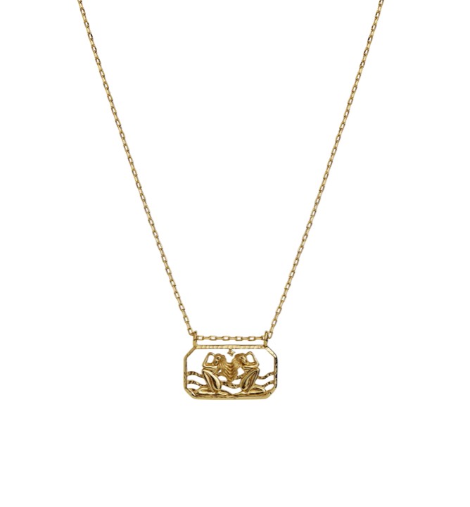 Zodiac tvillingarna Halsketten (Gold) 45 cm in der Gruppe Halsketten / Goldhalsketten bei SCANDINAVIAN JEWELRY DESIGN (2586a)