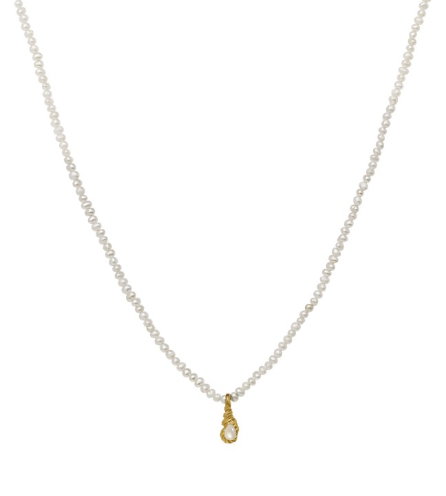 Aqua Halsketten pärlor 41 cm in der Gruppe Halsketten / Goldhalsketten bei SCANDINAVIAN JEWELRY DESIGN (2596a)