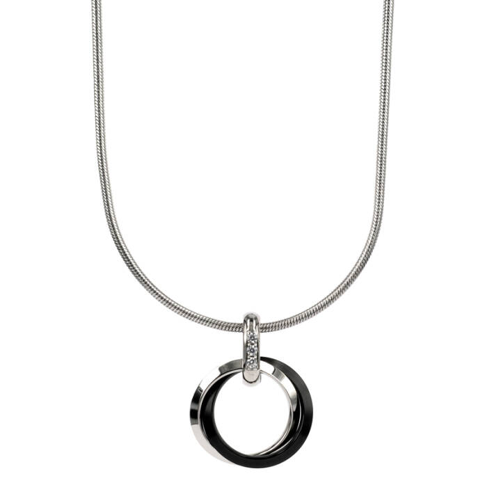 CAROLIN Halsketten Schwarz/Stahl in der Gruppe Halsketten / Silberhalsketten bei SCANDINAVIAN JEWELRY DESIGN (323694)