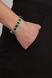 CONIAN SG GREEN Bracelet Gold in der Gruppe Armbänder / Goldarmbänder bei SCANDINAVIAN JEWELRY DESIGN (341377)