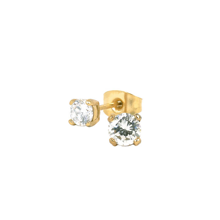 IDA 4 mm Ohrringe Gold/Kristall in der Gruppe Ohrringe / Goldohrringe bei SCANDINAVIAN JEWELRY DESIGN (351475)