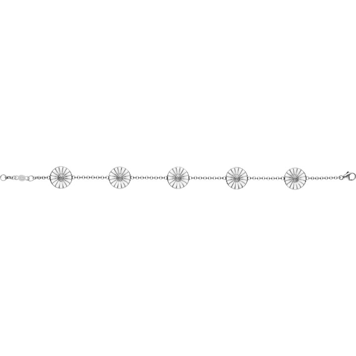 DAISY Armbänder Silber RH WHITE ENAMEL 5X11 MM DAISY 18.5 cm in der Gruppe Armbänder / Silberarmbänder bei SCANDINAVIAN JEWELRY DESIGN (3530911)