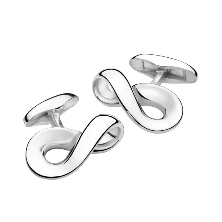 MEN'S CLASSIC INFINITY manschettknapparS Silber in der Gruppe Accessoires bei SCANDINAVIAN JEWELRY DESIGN (3533817)