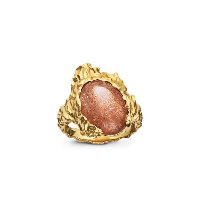 Goddess ring Sunstone (Gold) in der Gruppe Ringe bei SCANDINAVIAN JEWELRY DESIGN (35352a)