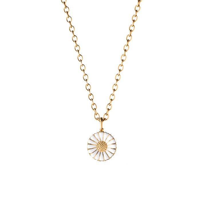 Product Image for Georg Jensen DAISY Hängeschmuck Silber Goldpläterad WHITE ENAMEL 18 MM