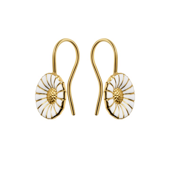 Product Image for Georg Jensen DAISY OhrringS Silber Goldpläterad WHITE ENAMEL 11 MM