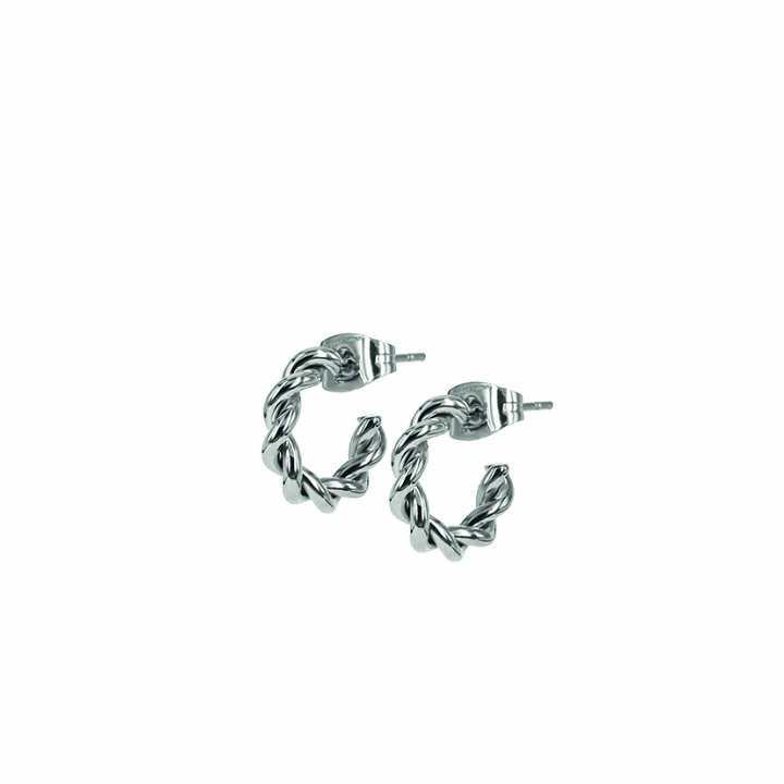 TWIST Mini Ohrringe Stahl in der Gruppe Ohrringe / Silberohrringe  bei SCANDINAVIAN JEWELRY DESIGN (359105)