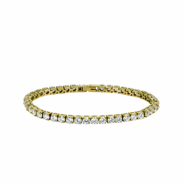 GLIMRA 4mm Armbänder Gold/Kristall in der Gruppe Armbänder bei SCANDINAVIAN JEWELRY DESIGN (359471)