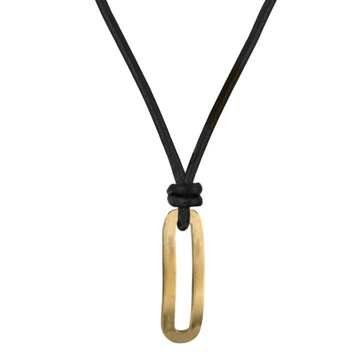BENJAMIN Leather Halsketten Gold in der Gruppe Halsketten / Goldhalsketten bei SCANDINAVIAN JEWELRY DESIGN (364673)