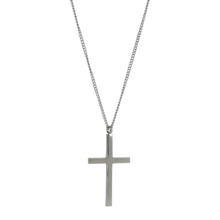 CROSS Long Halsketten Stahl in der Gruppe Halsketten / Silberhalsketten bei SCANDINAVIAN JEWELRY DESIGN (366721)
