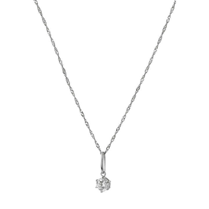 NOVA Crystal Halsketten Stahl in der Gruppe Halsketten / Silberhalsketten bei SCANDINAVIAN JEWELRY DESIGN (370025)