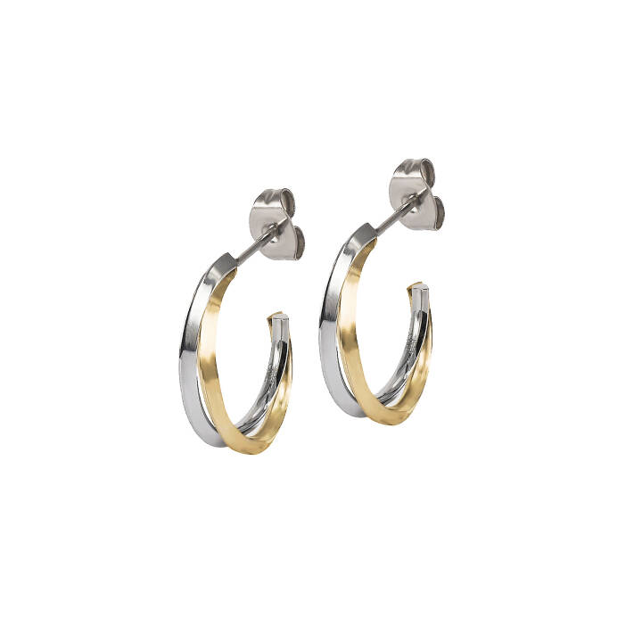 CHELSEA Small Ohrringe Stahl/Gold  in der Gruppe Ohrringe / Silberohrringe  bei SCANDINAVIAN JEWELRY DESIGN (371190)
