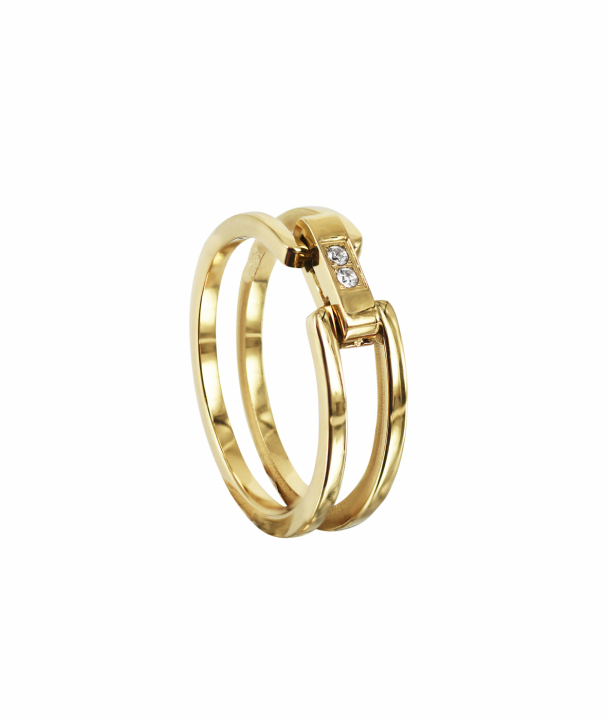 Product Image for astrid&agnes CHERRIE Crystal M Ring Gold