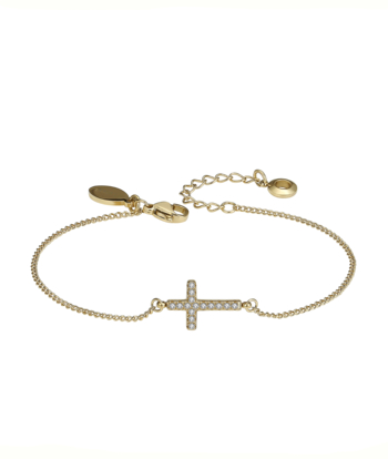 CROSS Crystal Bracelet Gold in der Gruppe Armbänder / Goldarmbänder bei SCANDINAVIAN JEWELRY DESIGN (373941)