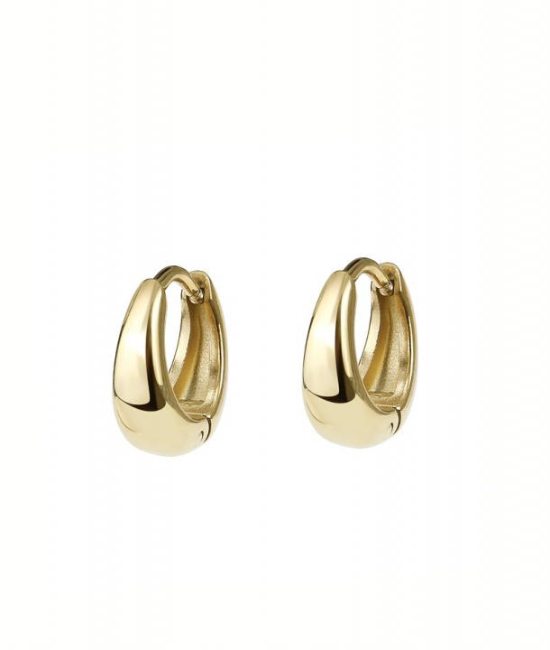 Alina Earrings Gold 12mm in der Gruppe Ohrringe / Goldohrringe bei SCANDINAVIAN JEWELRY DESIGN (374429)