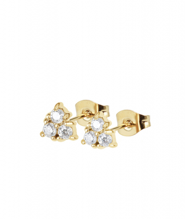 MAYA Crystal Earrings Gold in der Gruppe Ohrringe / Goldohrringe bei SCANDINAVIAN JEWELRY DESIGN (375129)