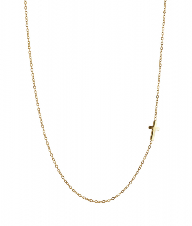 CROSS Plain Necklace Gold in der Gruppe Halsketten / Goldhalsketten bei SCANDINAVIAN JEWELRY DESIGN (377178)