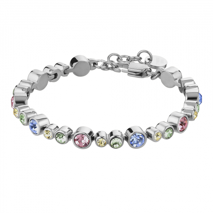 TERESIA Silver MULTI PASTEL Bracelet in der Gruppe Armbänder / Silberarmbänder bei SCANDINAVIAN JEWELRY DESIGN (380098)