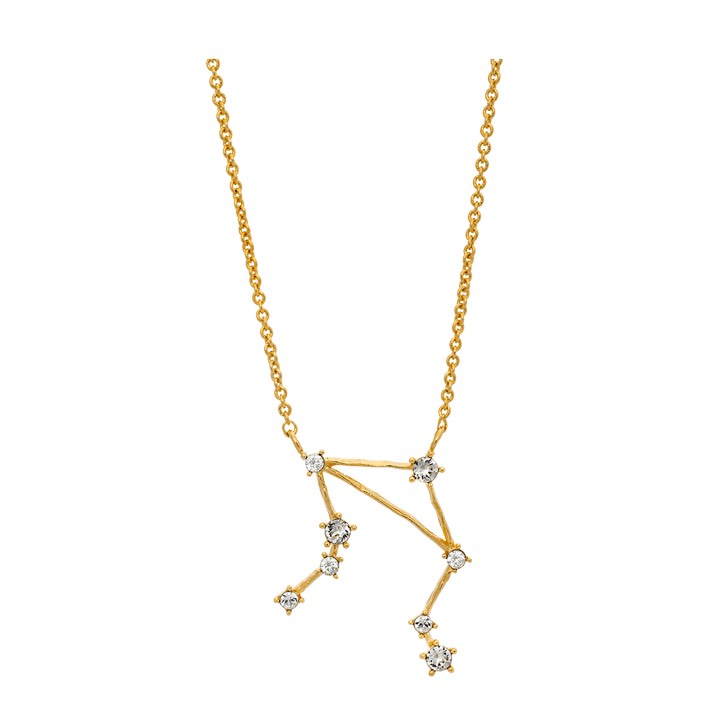 Libra (Vågen) star sign Halsketten - Crystal (Gold) in der Gruppe Halsketten / Goldhalsketten bei SCANDINAVIAN JEWELRY DESIGN (43003)