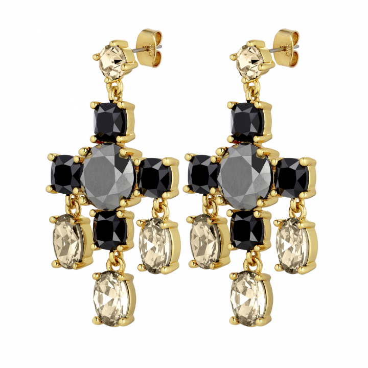 LEONORA Gold BLACK/GOLDEN Ohrring in der Gruppe Ohrringe / Goldohrringe bei SCANDINAVIAN JEWELRY DESIGN (430073)