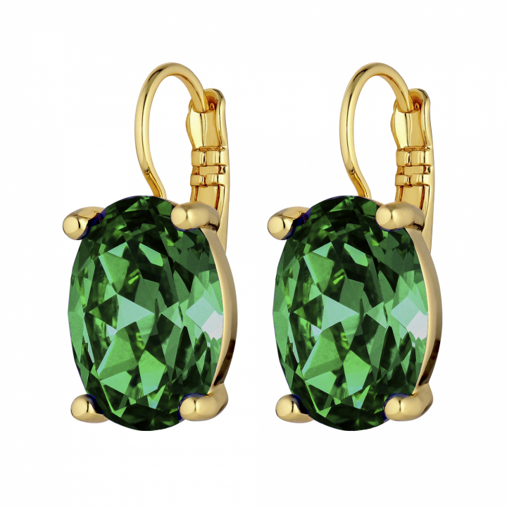 CHANTAL Gold EMERALD  GREEN Ohrring in der Gruppe Ohrringe / Goldohrringe bei SCANDINAVIAN JEWELRY DESIGN (430079)