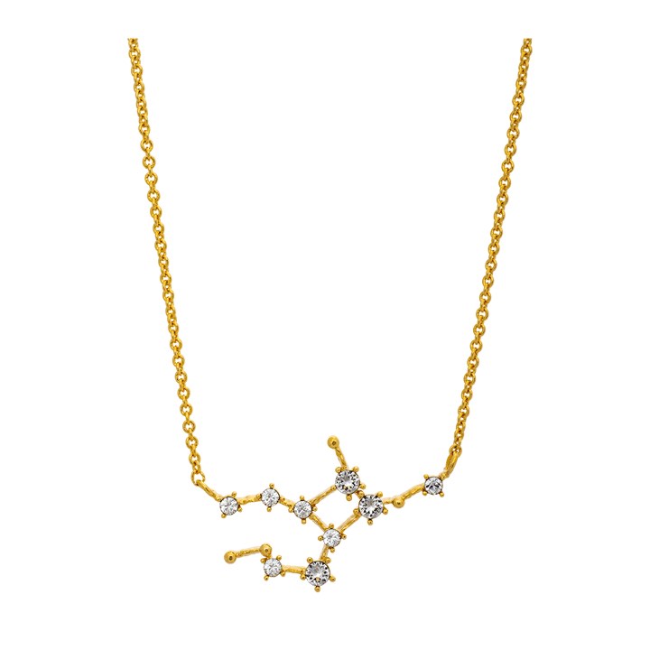 Virgo (Jungfrun) star sign Halsketten - Crystal (Gold) in der Gruppe Halsketten / Goldhalsketten bei SCANDINAVIAN JEWELRY DESIGN (43008)