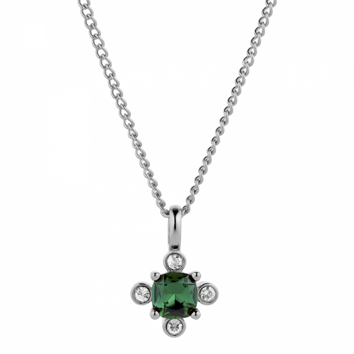 RIMINI Silber EMERALD GREEN Halsketten in der Gruppe Halsketten / Silberhalsketten bei SCANDINAVIAN JEWELRY DESIGN (430111)