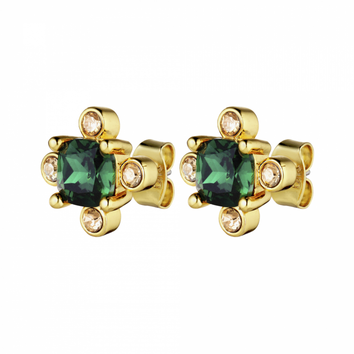 GIGI Gold EMERALD GREEN Ohrring in der Gruppe Ohrringe / Goldohrringe bei SCANDINAVIAN JEWELRY DESIGN (430113)