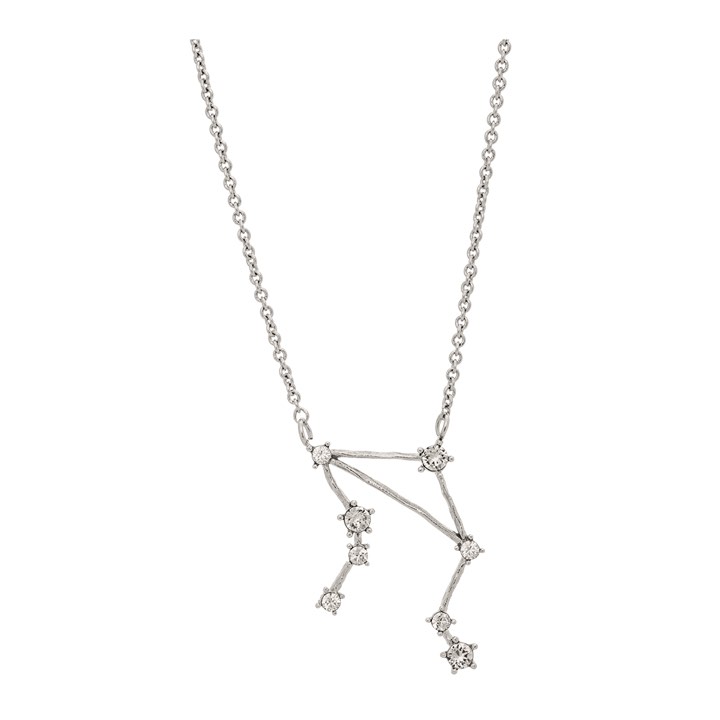 Libra (Vågen) star sign Halsketten - Crystal (Silber) in der Gruppe Halsketten / Silberhalsketten bei SCANDINAVIAN JEWELRY DESIGN (43015)