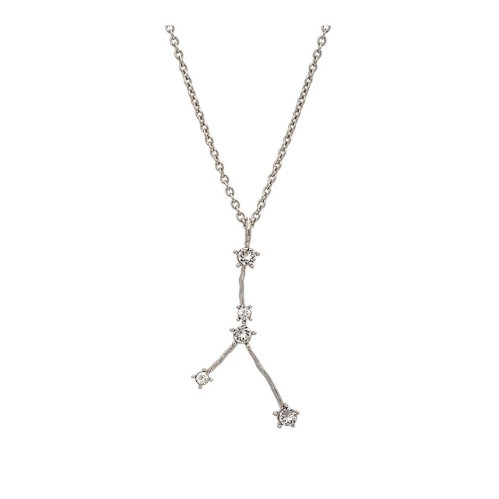 Cancer (Kräftan) star sign Halsketten - Crystal (Silber) in der Gruppe Halsketten / Silberhalsketten bei SCANDINAVIAN JEWELRY DESIGN (43022)
