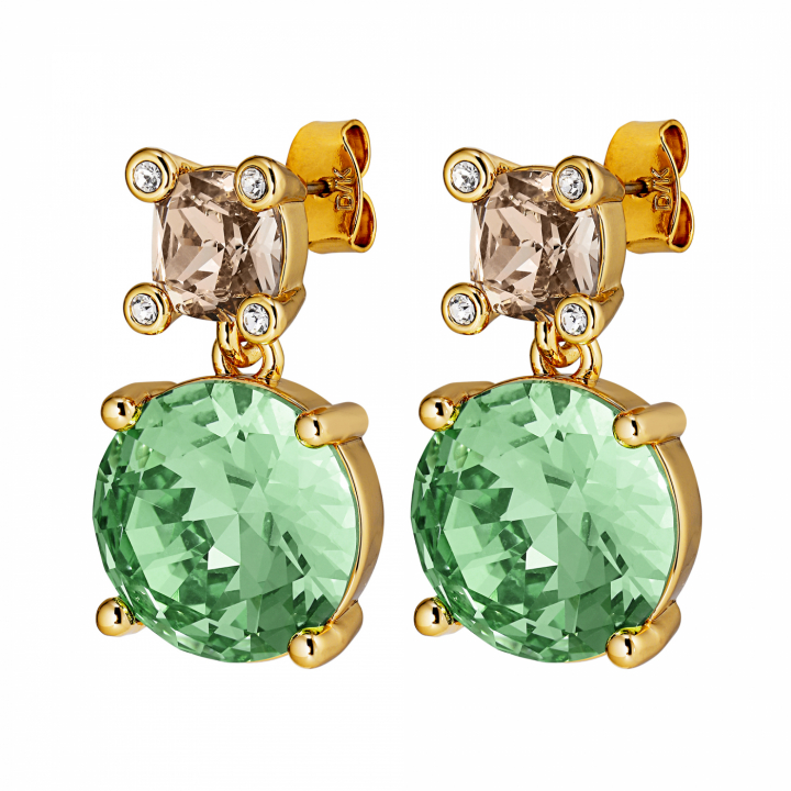 NICOLA Gold LIGHT GREEN/GOLDEN in der Gruppe Ohrringe / Goldohrringe bei SCANDINAVIAN JEWELRY DESIGN (440012)