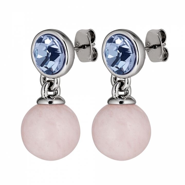 NAOMI Silber LIGHT BLUE/ROSE in der Gruppe Ohrringe / Silberohrringe  bei SCANDINAVIAN JEWELRY DESIGN (440028)