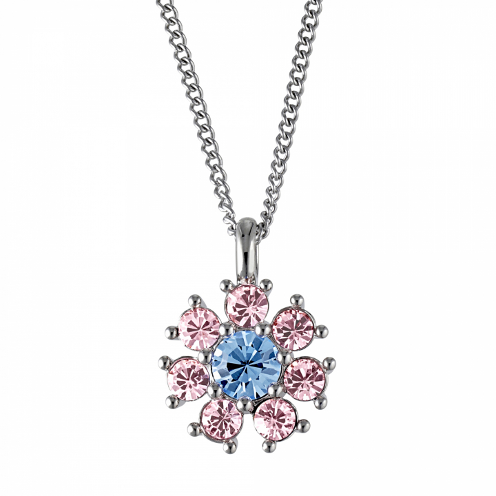 DELISE Silber L.BLUE/ROSE in der Gruppe Halsketten / Silberhalsketten bei SCANDINAVIAN JEWELRY DESIGN (440032)