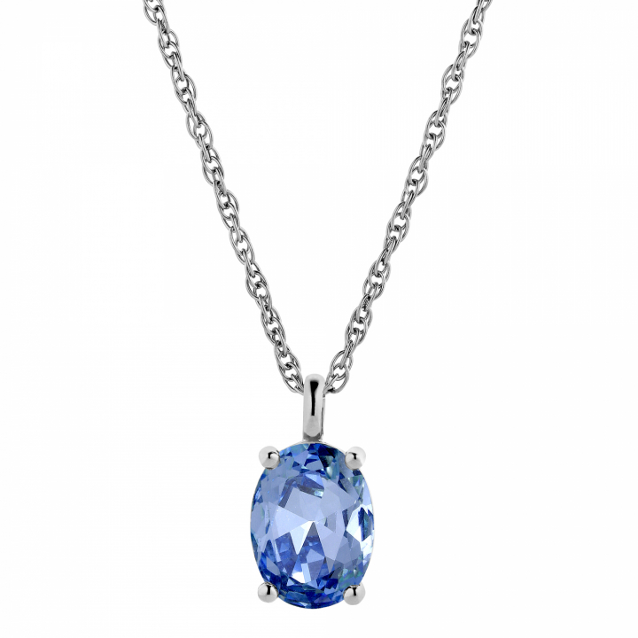 BARGA Silber LIGHT BLUE in der Gruppe Halsketten / Silberhalsketten bei SCANDINAVIAN JEWELRY DESIGN (440090)