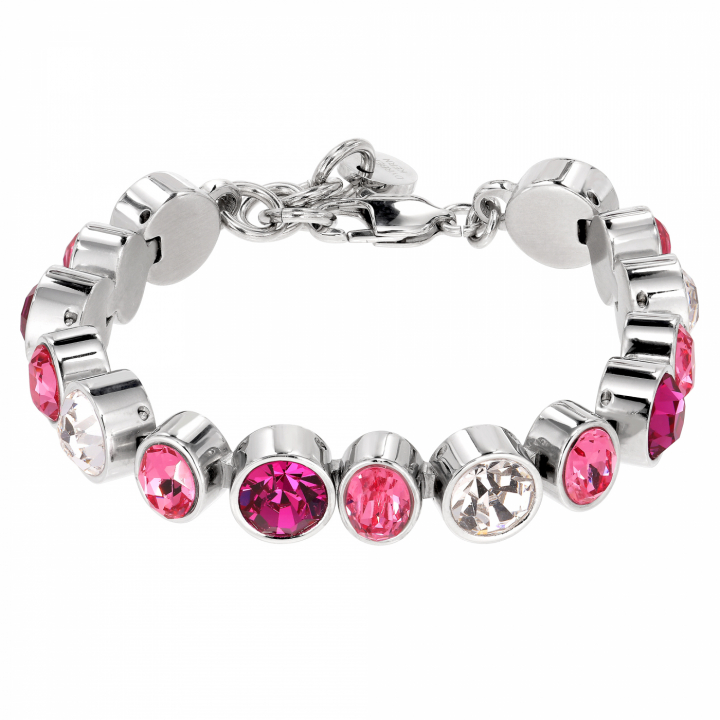 ELAINE Silber PINK/ROSE in der Gruppe Armbänder / Silberarmbänder bei SCANDINAVIAN JEWELRY DESIGN (440125)