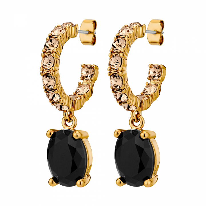 BARBARA SG BLACK / GOLDEN Earrings Gold in der Gruppe Ohrringe / Goldohrringe bei SCANDINAVIAN JEWELRY DESIGN (450061)