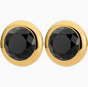 RIVOLI SG BLACK Earrings Gold in der Gruppe Ohrringe / Goldohrringe bei SCANDINAVIAN JEWELRY DESIGN (450128)