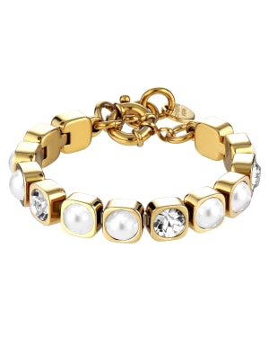 CONIAN SG CRYSTAL / WHITE PEARL Bracelet in der Gruppe Armbänder / Goldarmbänder bei SCANDINAVIAN JEWELRY DESIGN (450157)