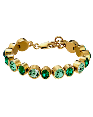 ELAINE SG EMERALD GREEN MIX Bracelet in der Gruppe Armbänder / Goldarmbänder bei SCANDINAVIAN JEWELRY DESIGN (450160)