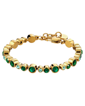 TERESIA SG EMERALD GREEN MIX Bracelet in der Gruppe Armbänder / Goldarmbänder bei SCANDINAVIAN JEWELRY DESIGN (450167)