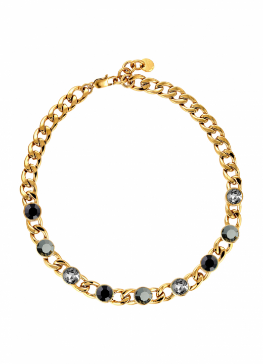 CAMELA SG BLACK MIX in der Gruppe Halsketten / Goldhalsketten bei SCANDINAVIAN JEWELRY DESIGN (450173)