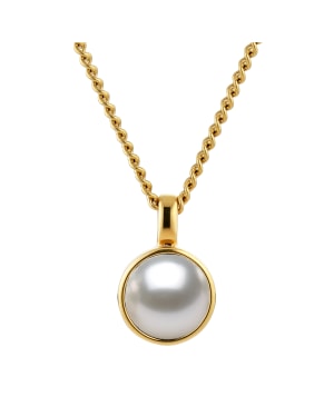 ETTE SG WHITE PEARL Necklace Gold in der Gruppe Halsketten / Goldhalsketten bei SCANDINAVIAN JEWELRY DESIGN (460090)