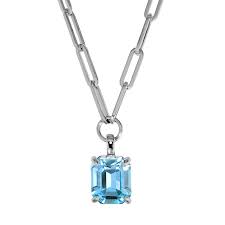 OCTA SS AQUA Necklace Silver in der Gruppe Halsketten / Silberhalsketten bei SCANDINAVIAN JEWELRY DESIGN (460531)