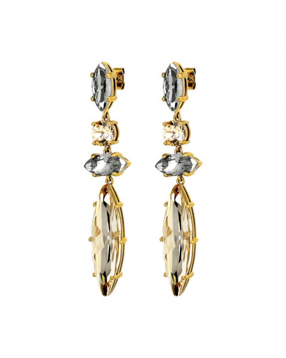 TENERE SG GOLDEN_GREY EARRINGS GOLD in der Gruppe Ohrringe / Goldohrringe bei SCANDINAVIAN JEWELRY DESIGN (470030)