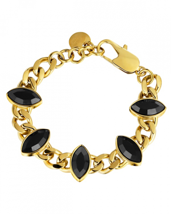 ZELKO SG BLACK BRACELET GOLD in der Gruppe Armbänder / Goldarmbänder bei SCANDINAVIAN JEWELRY DESIGN (470051)