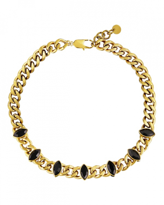 PUNICA SG BLACK NECKLACE GOLD in der Gruppe Halsketten / Goldhalsketten bei SCANDINAVIAN JEWELRY DESIGN (470056)