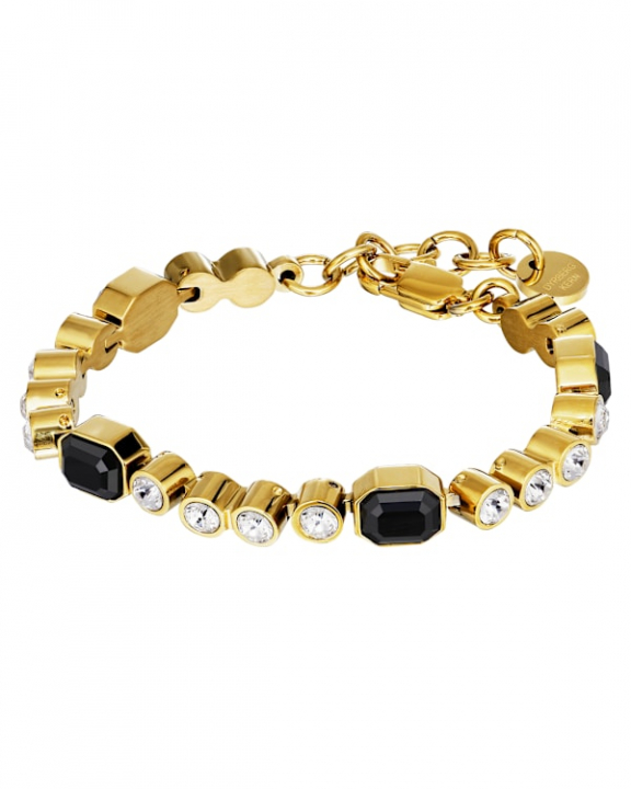 GRIVNA SG BLACK / CRYSTAL BRACELET GOLD in der Gruppe Armbänder / Goldarmbänder bei SCANDINAVIAN JEWELRY DESIGN (470091)