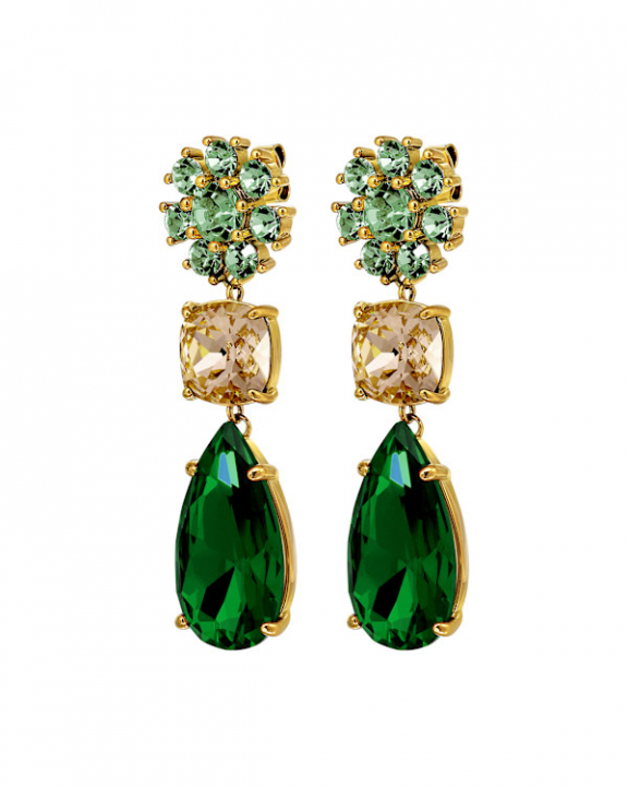 MISIA SG EMERALD GREEN / GOLDEN EARRINGS GOLD in der Gruppe Ohrringe / Goldohrringe bei SCANDINAVIAN JEWELRY DESIGN (470095)